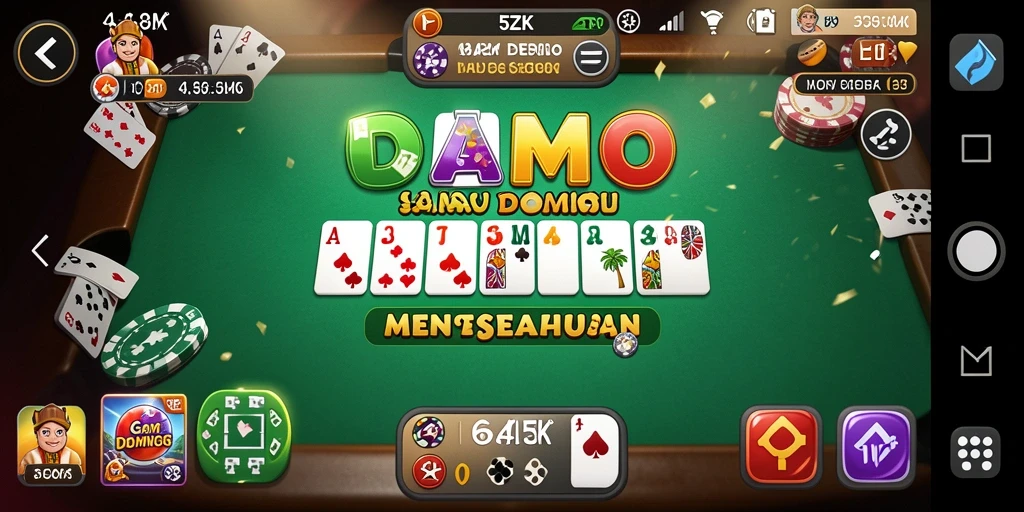 Tampilan gameplay 5ZK dengan serunya bermain Domino.