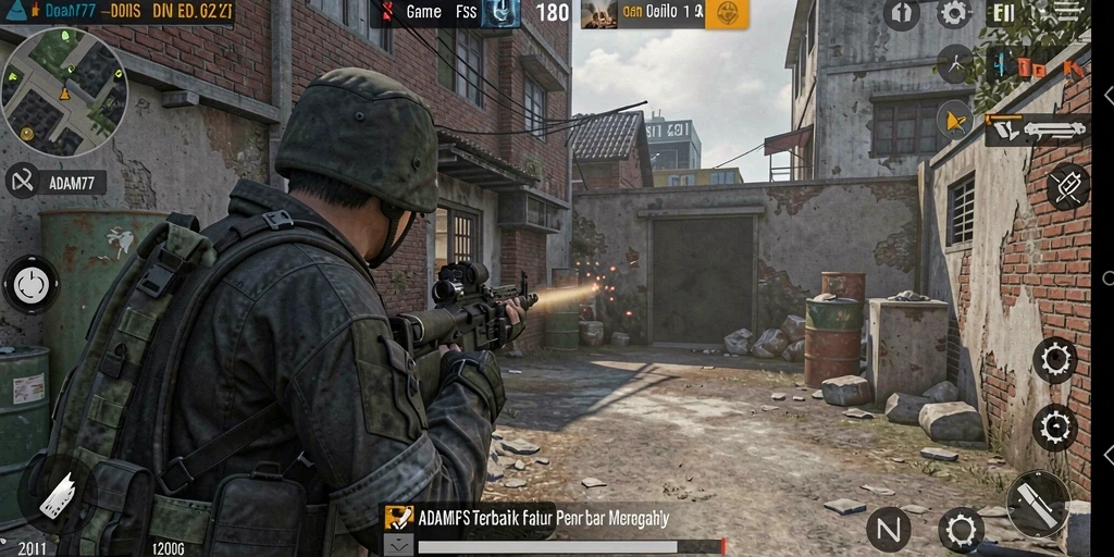 Screenshot ADAM77 menampilkan aksi seru dalam gameplay FPS yang menegangkan.