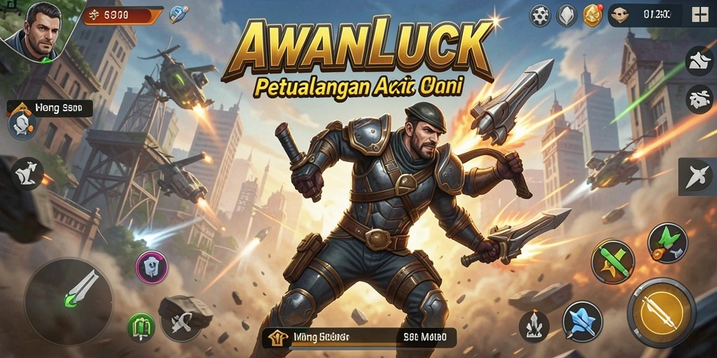 Tampilan gameplay AWANLUCK yang mendebarkan penuh aksi.