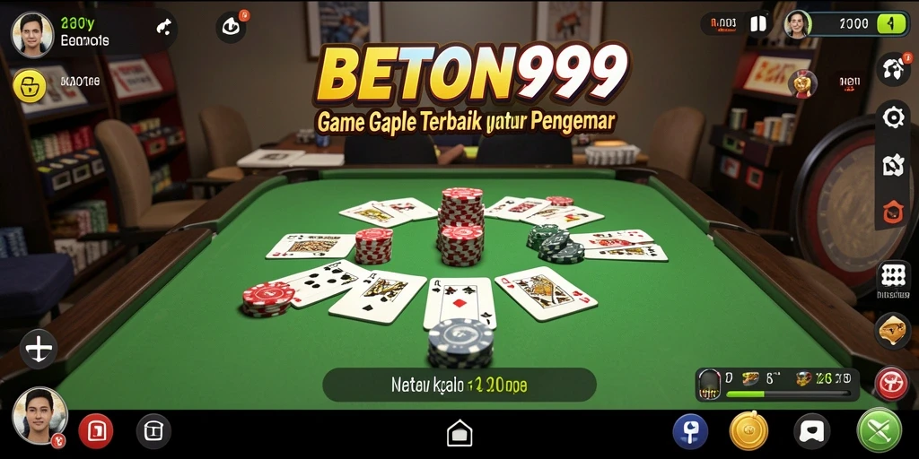 Tampilan gameplay seru BETON999 yang menampilkan permainan Gaple.