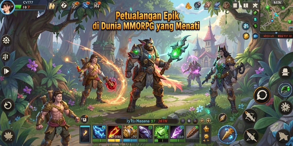 Screenshot CV777 menunjukkan aksi epic di dunia MMORPG.