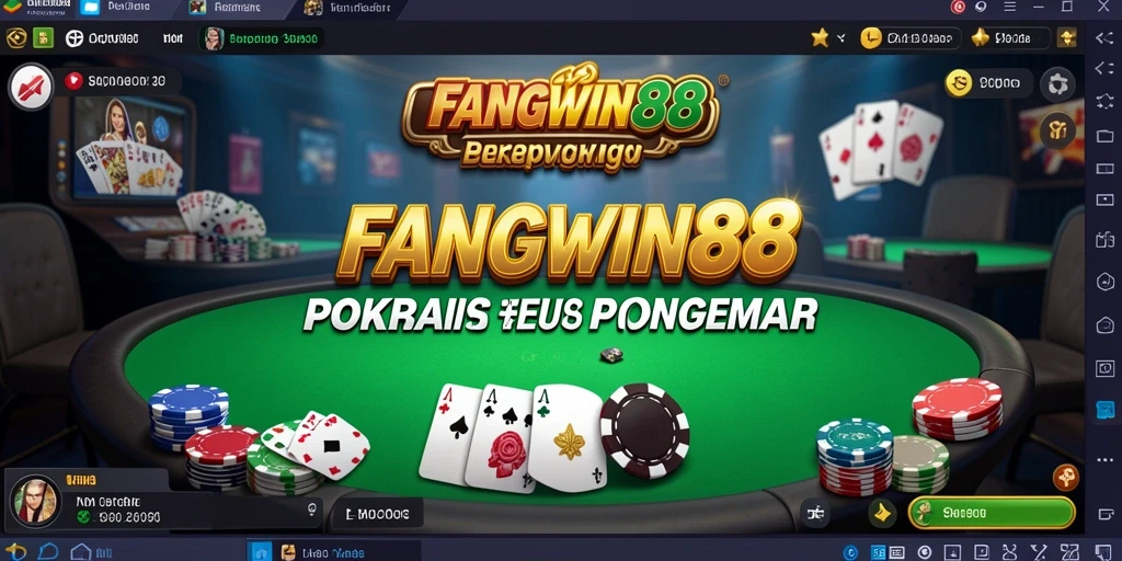 Tampilan layar pertandingan Poker yang seru di FANGWIN88.