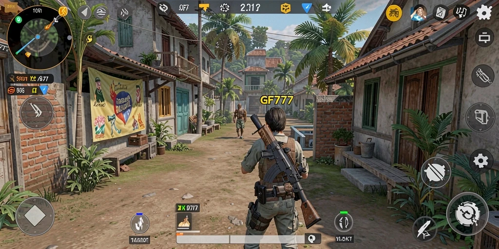 Screenshot gameplay GF777 yang menampilkan suasana simulasi kehidupan.