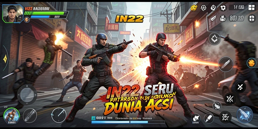 Tampilan gameplay IN22 yang mendebarkan dalam pertarungan.