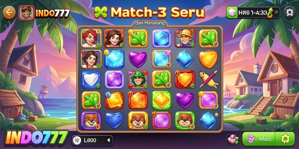 Tampilan gameplay menarik dan penuh warna dalam INDO777.