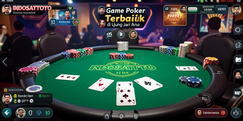 Tampilan gameplay mendebarkan dari INDOSATTOTO, aplikasi Poker yang menyenangkan.