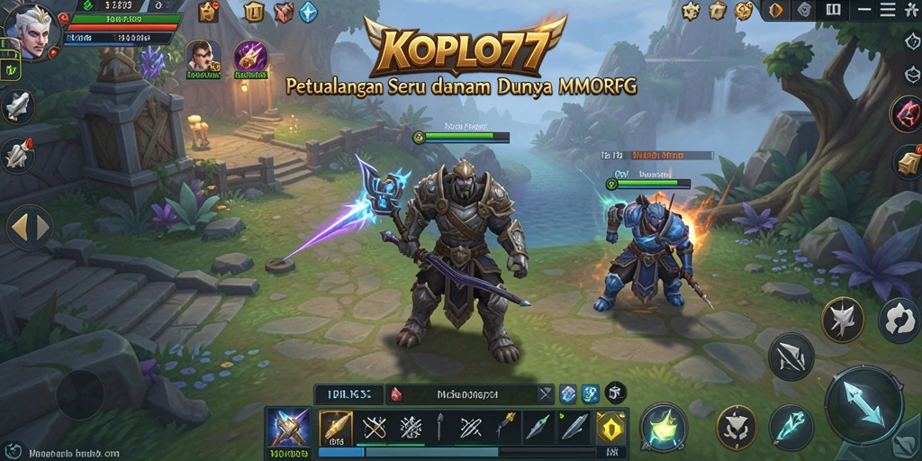 Tangkapan layar KOPLO77 menampilkan aksi seru dalam pertempuran MMORPG.