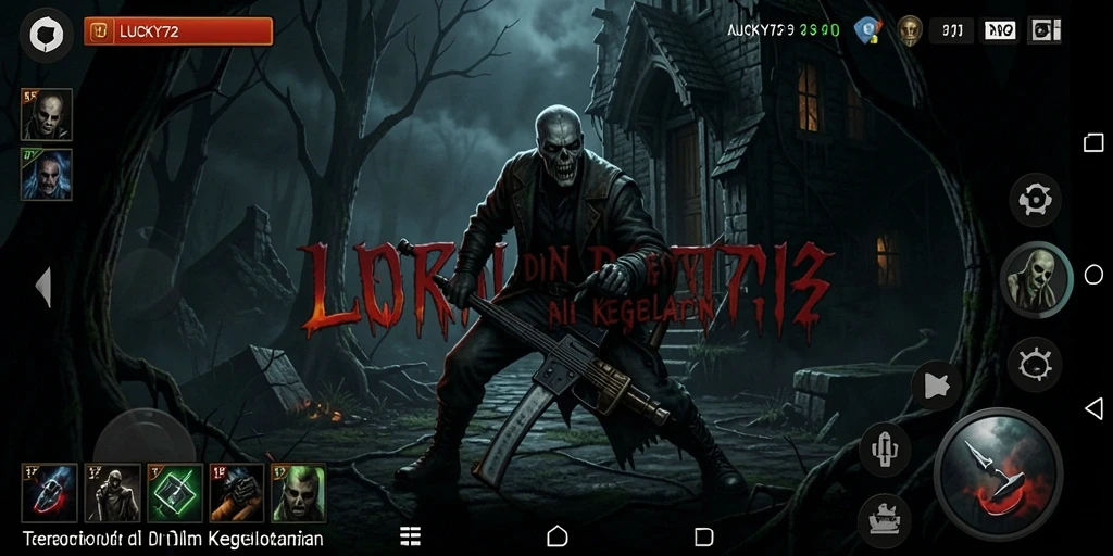 Screenshot gameplay <strong>LUCKY72</strong> dengan suasana Horror yang mencekam.