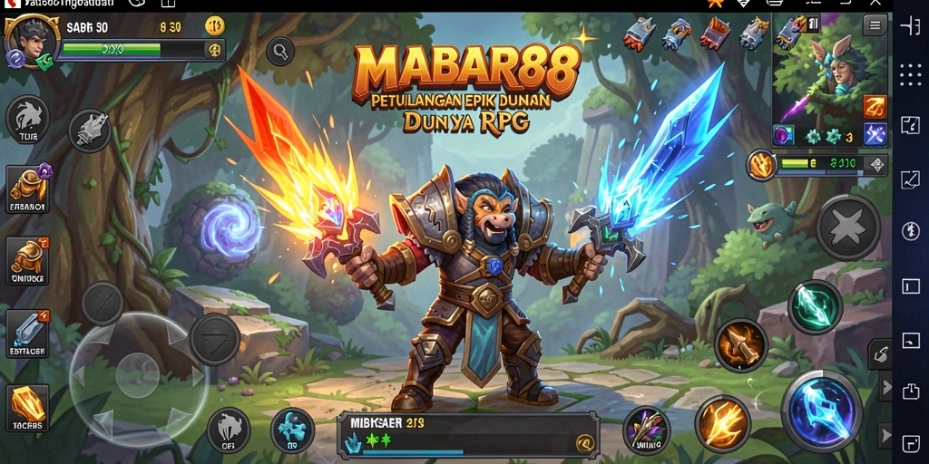 Tampilan gameplay MABAR88 yang memukau dalam petualangan RPG.