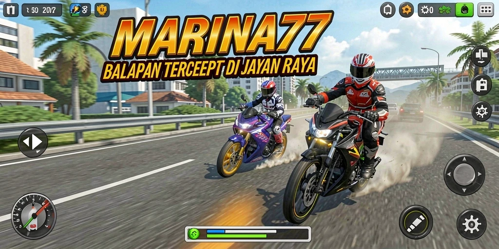 Tampilan menarik dari gameplay balap motor di MARINA77.