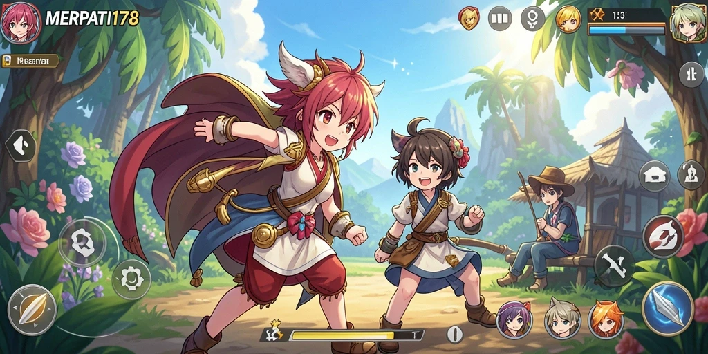 Tampilan gameplay MERPATI178 dengan karakter anime yang menawan.