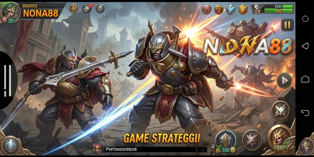 Gameplay NONA88 yang menampilkan strategi dan pertempuran epik.