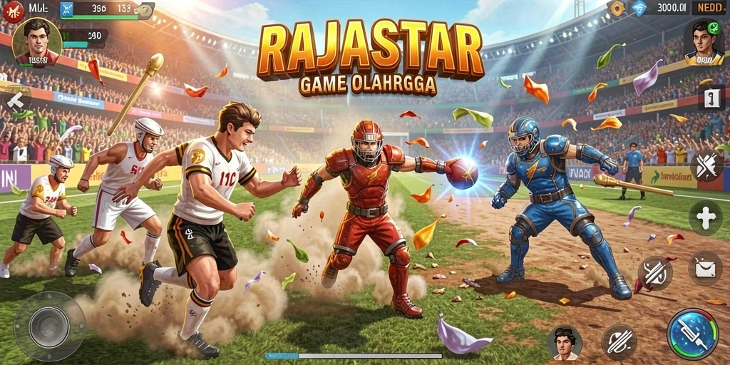 Gameplay seru dalam RAJASTAR dengan berbagai pilihan olahraga.