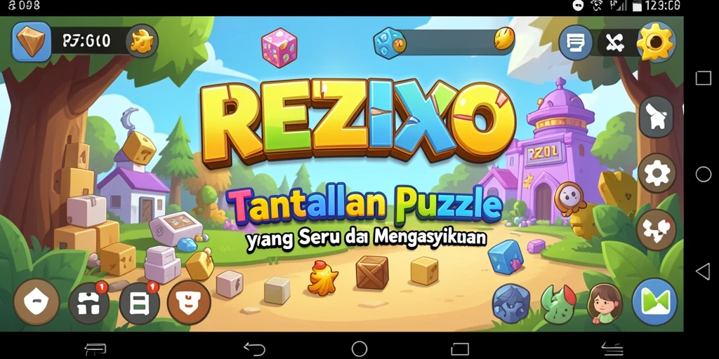 Tangkapan layar gameplay REZIXO yang menunjukkan tantangan puzzle yang menarik.