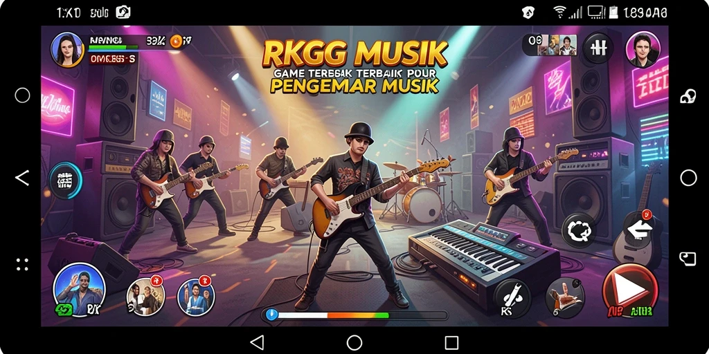 Screenshot gameplay RKGG yang menampilkan pengalaman bermain musik.