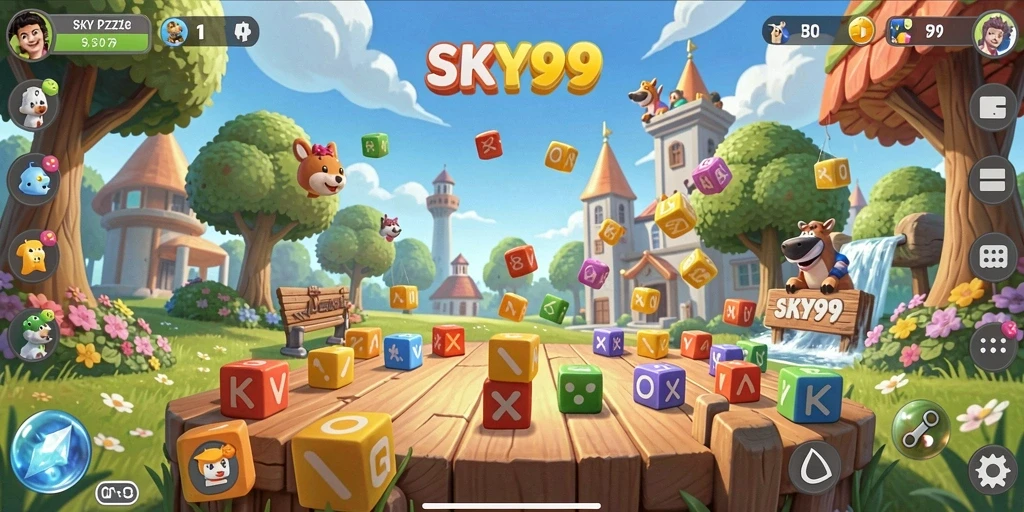 Screenshot dari gameplay SKY99 yang menampilkan tantangan Puzzle yang menarik.