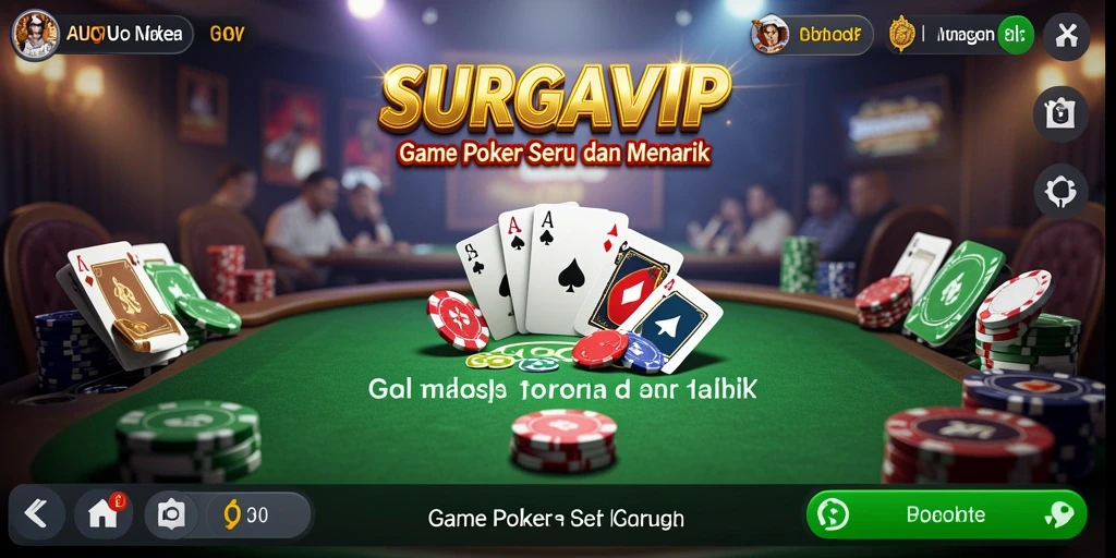Tampilan gameplay SURGAVIP yang menarik dengan elemen Poker seru.