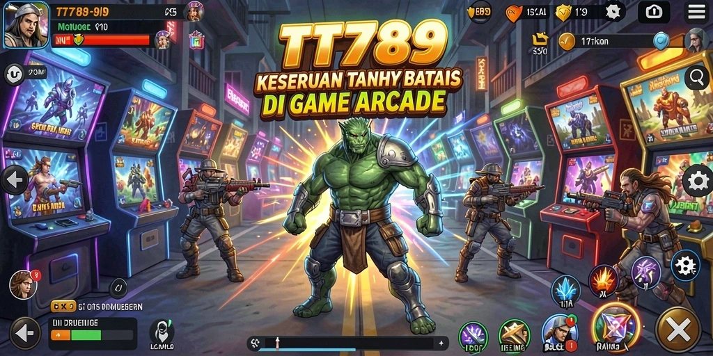 Screenshot utama TT789 menampilkan aksi seru gameplay Arcade.