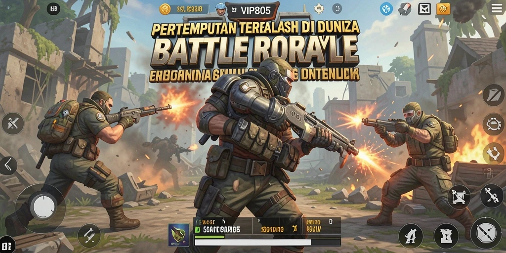 Tampilan gameplay VIP805 yang mendebarkan dalam pertempuran Battle Royale.