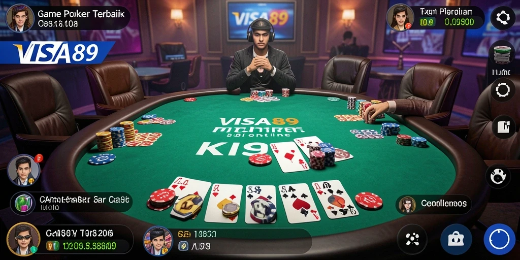 Tampilan gameplay seru Poker di aplikasi VISA89.