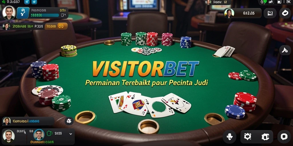 Tampilan gameplay Poker yang memukau di aplikasi VISITORBET.