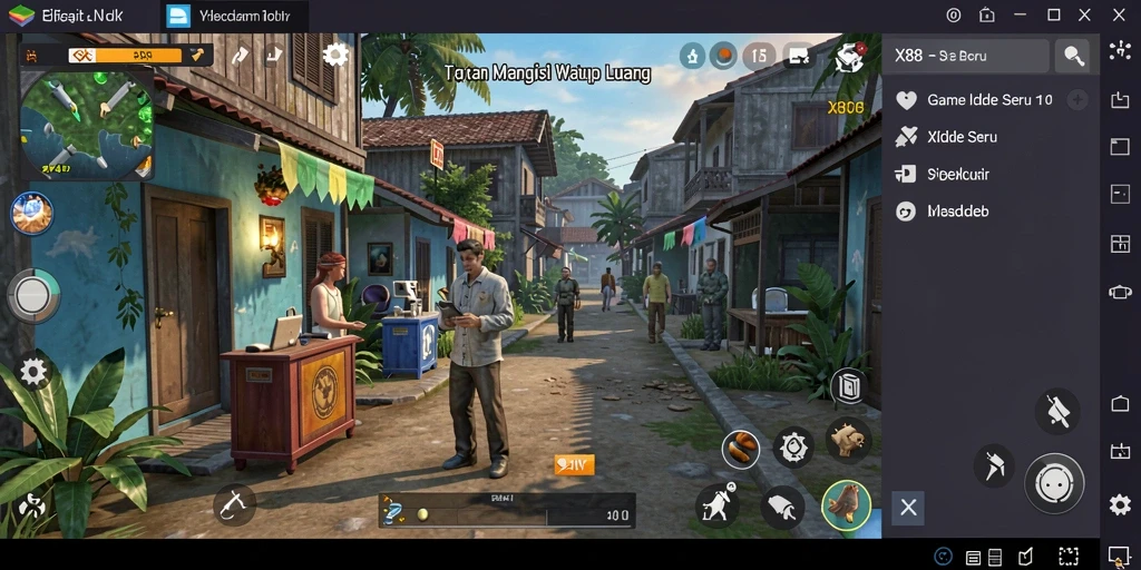 Screenshot gameplay X88 menampilkan karakter yang sedang berkembang di dunia Idle.