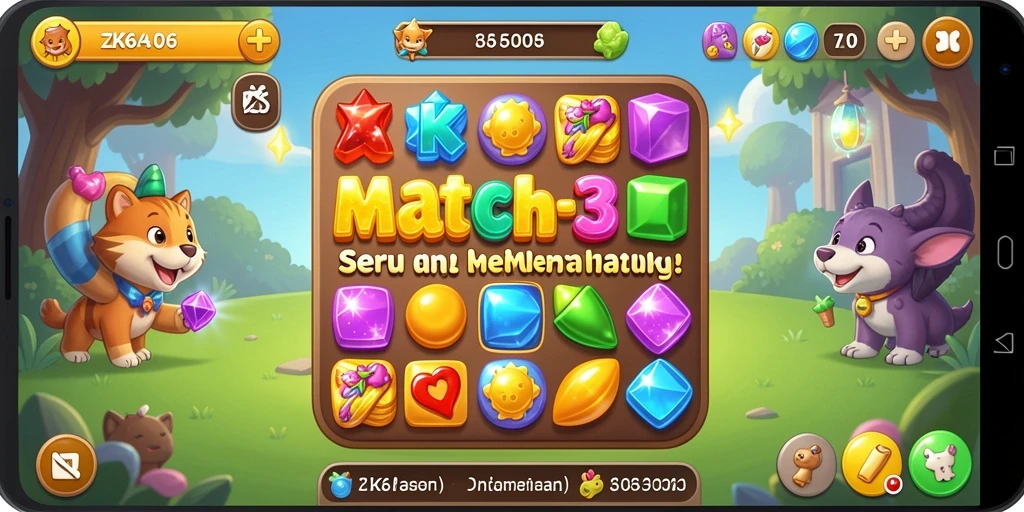 Tampilan gameplay ZK6 yang menarik dan penuh warna.